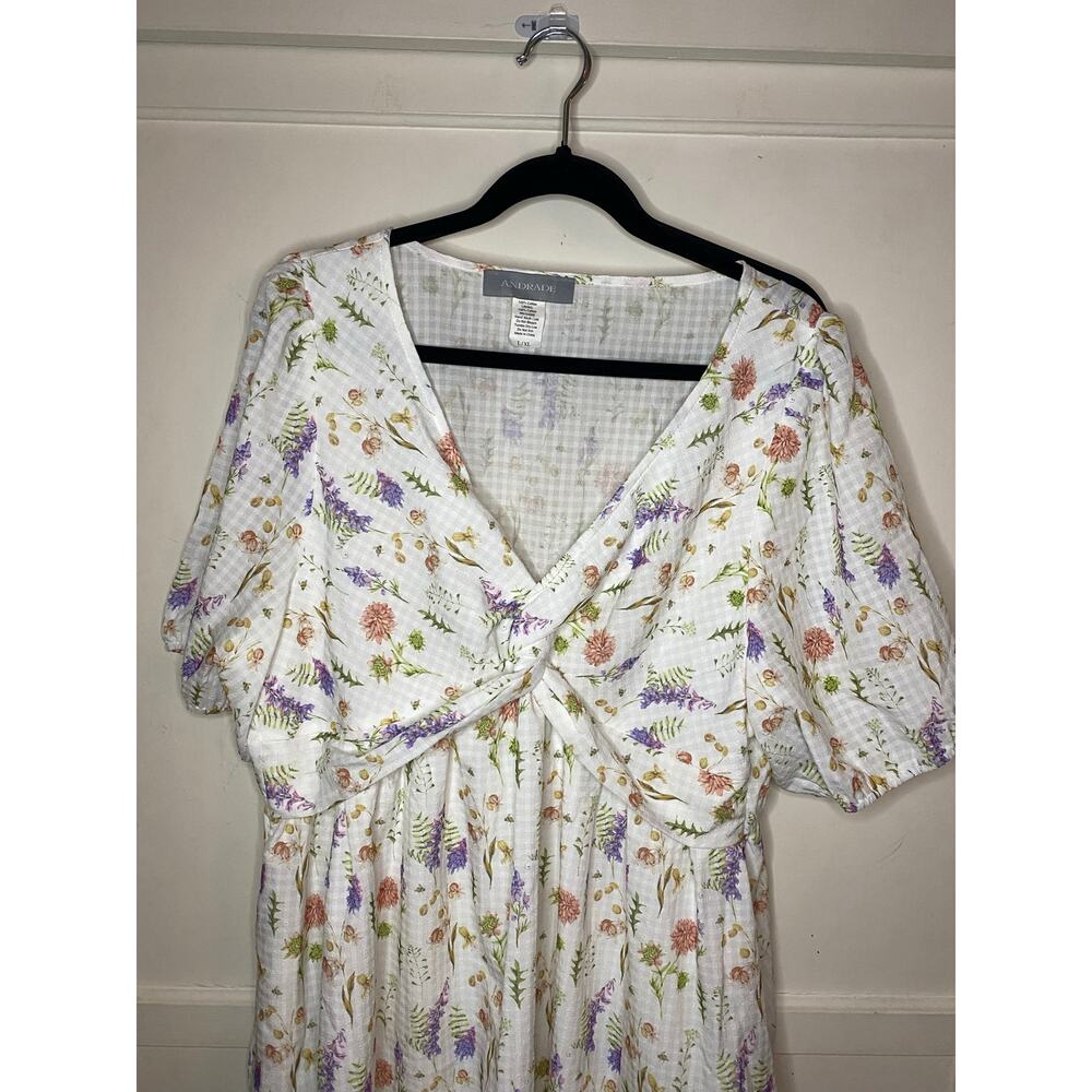 Vintage Andrade 100% cotton whimsy Floral dress with pockets - Picture 11 of 11
